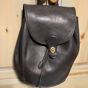 Rare! Vintage Coach Leather XL Unisex Backpack 9943 - Black